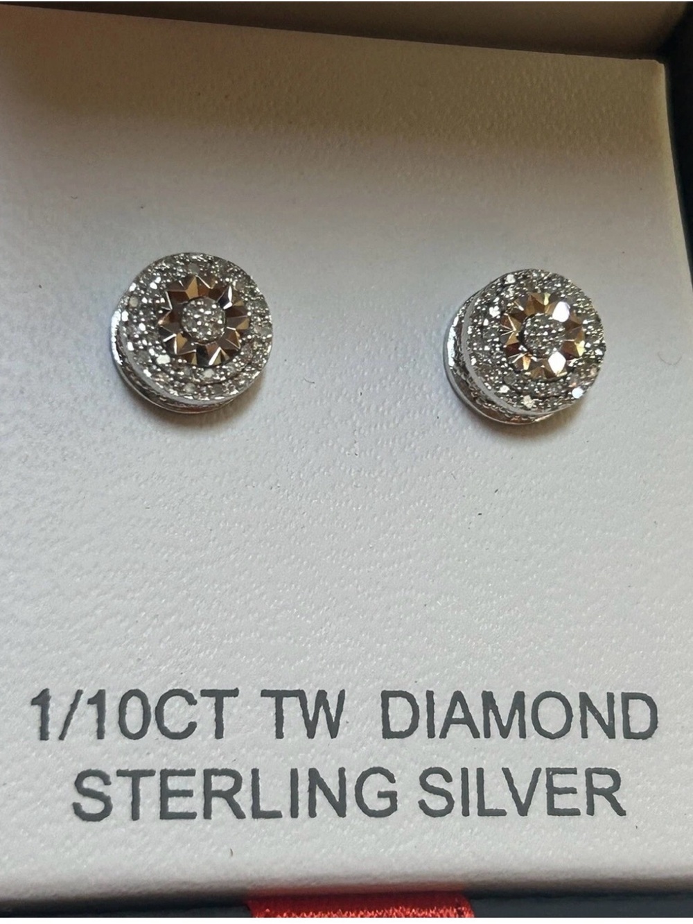 Macy's Sterling Silver Round Halo Diamond Stud Earrings — Silver - Picture 3 of 6